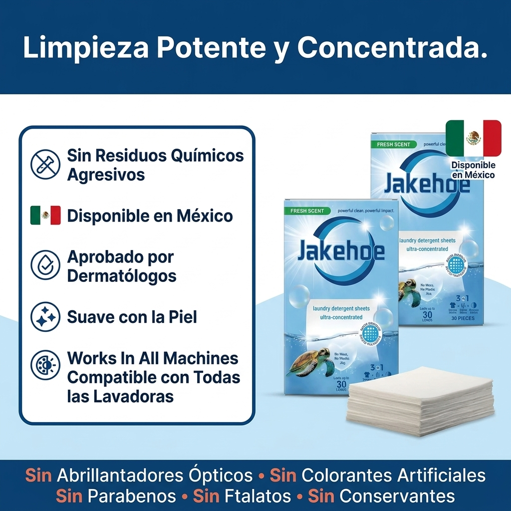 Washly™ láminas de detergente ultra concentrado, sin químicos agresivos.