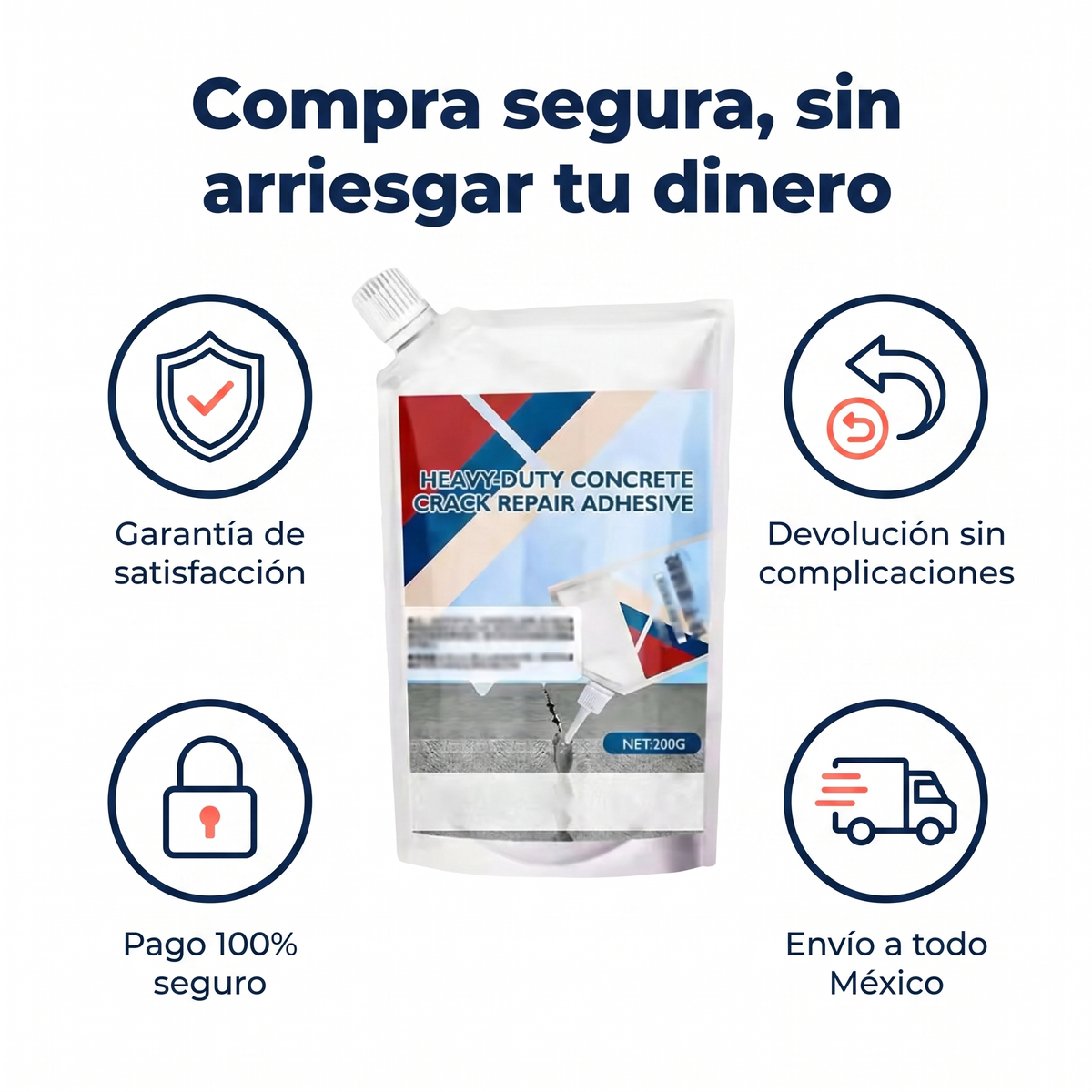 Concretix™ Sella y repara grietas de concreto en minutos